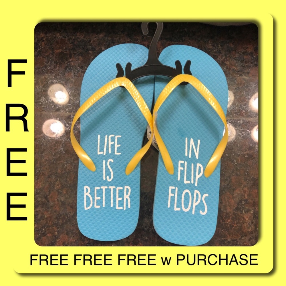 FREE w Purchase Flip Flops Sandals Fun Gift NWT